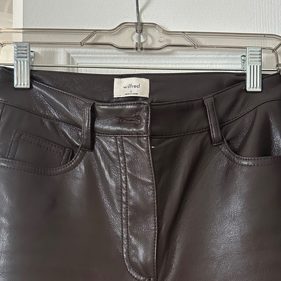 Wilfred Dark Brown Leather Pants - Picture 2 of 3